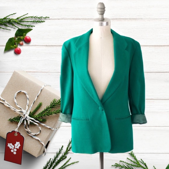 Pendleton Jackets & Blazers - Bright Green Pendleton Blazer 100% Virgin Wool.☘️